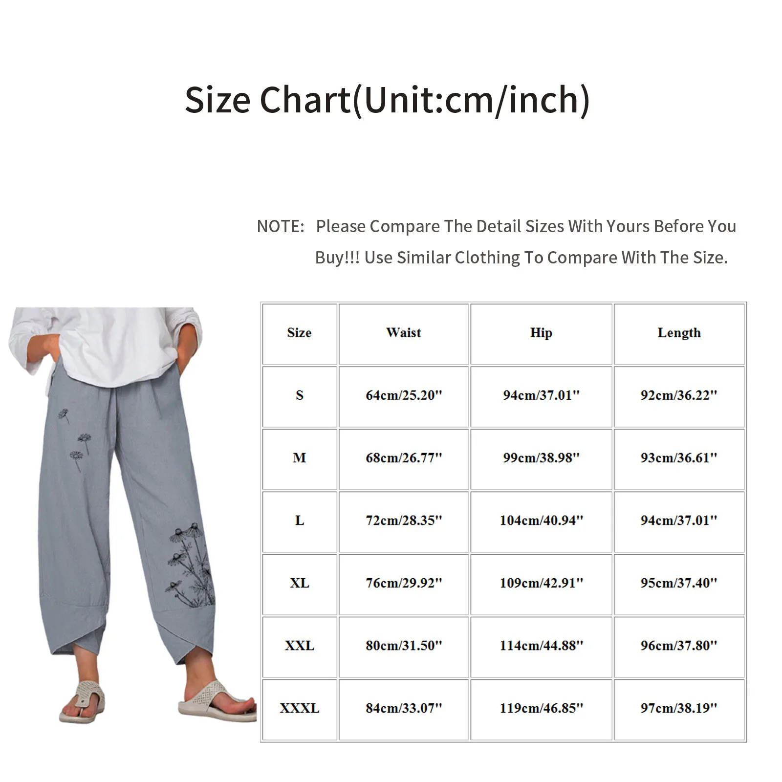 Women Summer Casual Pants Elastic Waist Plus Size Loose Linen Pants Comfortable Asymmetrical Pantalon Oversized Cropped Pants#F3 
Women Summer Casual Pants Elastic Waist Plus Size Loose Linen Pants Comfortable Asymmetrical Pantalon Oversized Cropped Pants#F3