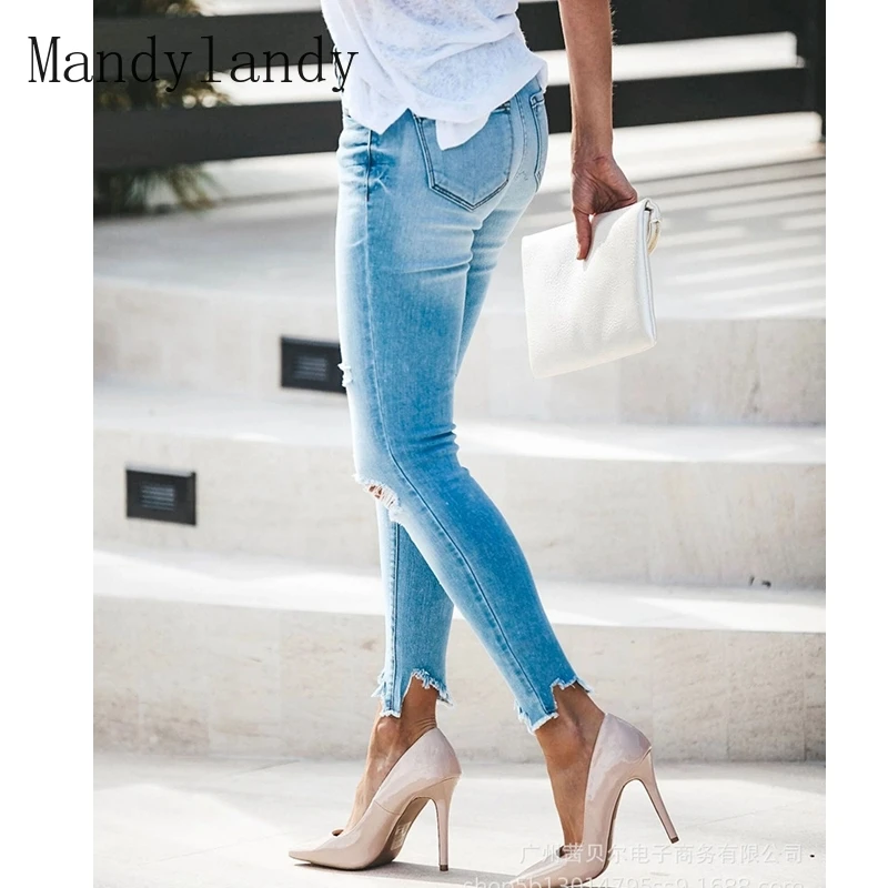 Mandylandy Pencil Pants Jeans Trousers Summer Jeans Women High Waist Elastic Denim with Hole Hip Lifting Denim Pants Washed Hole
Mandylandy Pencil Pants Jeans Trousers Summer Jeans Women High Waist Elastic Denim with Hole Hip Lifting Denim Pants Washed Hole