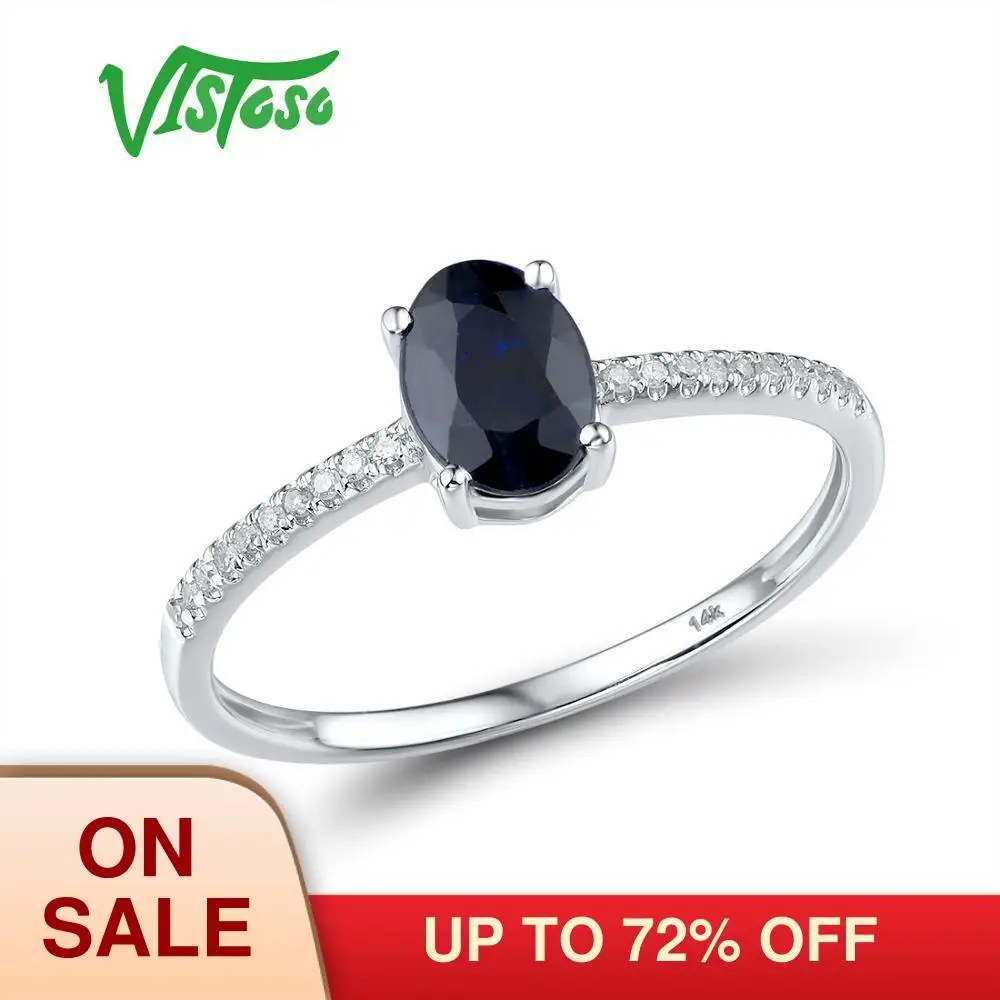 VISTOSO Pure 14K 585 White Gold Ring For Women Ring shining Diamond 7X5mm Blue Sapphire Luxury Wedding Engagement Fine Jewelry
VISTOSO Pure 14K 585 White Gold Ring For Women Ring shining Diamond 7X5mm Blue Sapphire Luxury Wedding Engagement Fine Jewelry