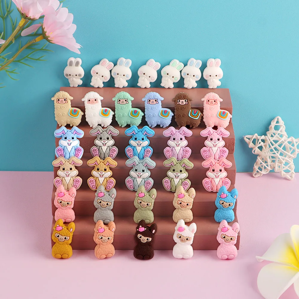 Sunrony 10pcs New Baby Silicone Beads Cartoons Rabbit Animal Chewing Pandent Accessories DIY Jewelry Pacifier Clip Teething Toy
Sunrony 10pcs New Baby Silicone Beads Cartoons Rabbit Animal Chewing Pandent Accessories DIY Jewelry Pacifier Clip Teething Toy