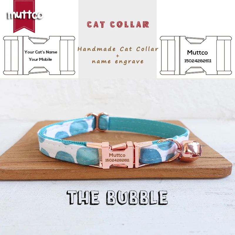 MUTTCO retail handmade engraved high quality metal buckle collar for cat THE BUBBLE design cat collar 2 sizes UCC053M 
MUTTCO retail handmade engraved high quality metal buckle collar for cat THE BUBBLE design cat collar 2 sizes UCC053M