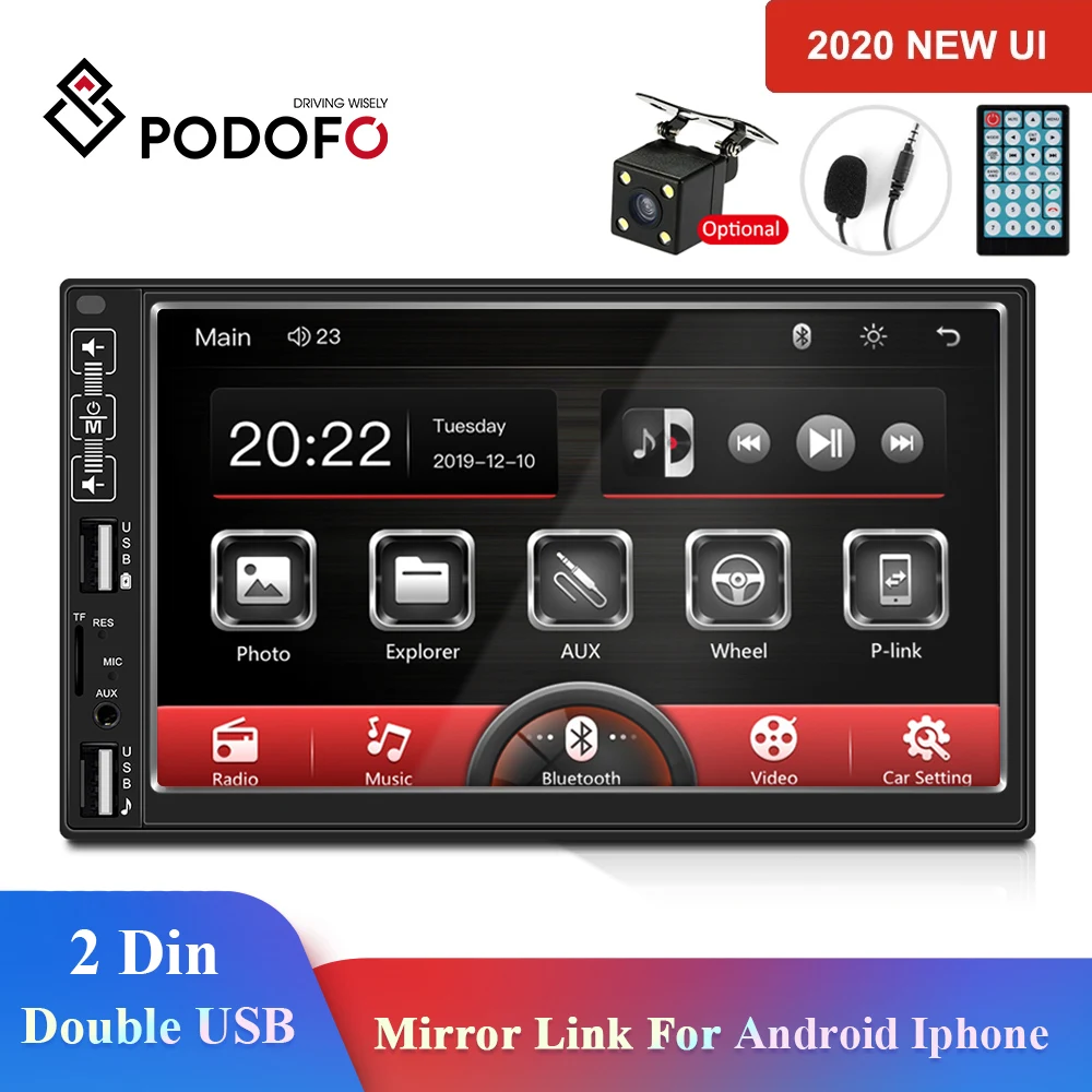 Автомагнитола Podofo, 2 Din, с 7-дюймовым дисплеем, USB, TF, Bluetooth, FM радио для VW, Nissan, Hyundai, Toyota, CR-V, KIA
Автомагнитола Podofo, 2 Din, с 7-дюймовым дисплеем, USB, TF, Bluetooth, FM радио для VW, Nissan, Hyundai, Toyota, CR-V, KIA