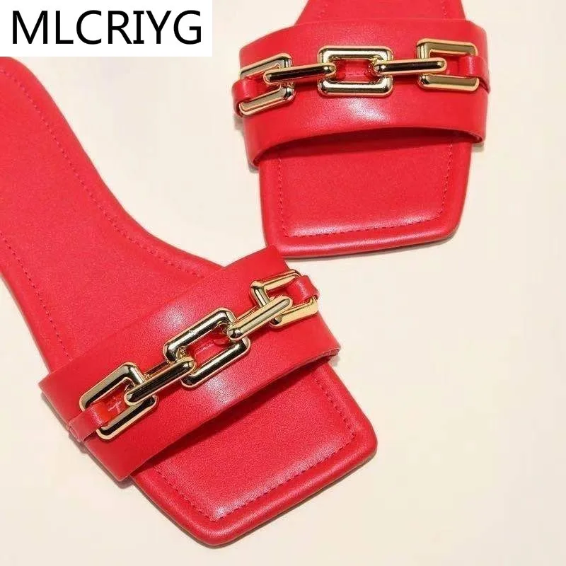 summer fashion women's shoes flat sandals solid color chain slippers outdoor beach shoes woman black flip flops large size 35-43 
summer fashion women's shoes flat sandals solid color chain slippers outdoor beach shoes woman black flip flops large size 35-43