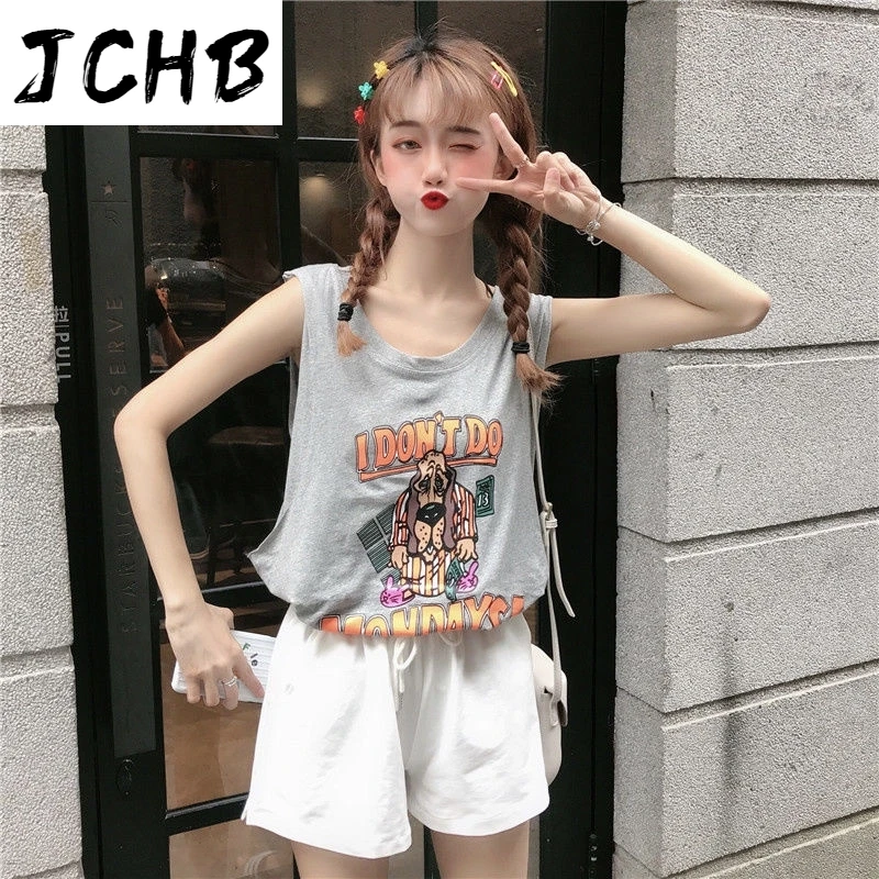 2021 Women Summer Sleveless Printing Causal Sport Tank Vintage Fashion Short Loose O-neck Tops Vest Wholesale Thin Clothes for W
2021 Women Summer Sleveless Printing Causal Sport Tank Vintage Fashion Short Loose O-neck Tops Vest Wholesale Thin Clothes for W