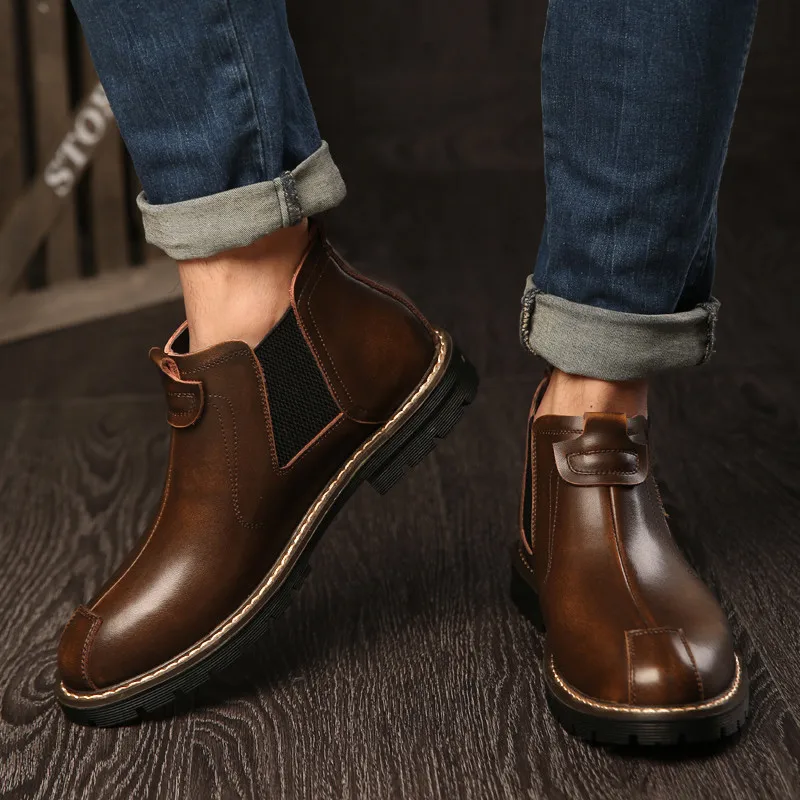 High Quality Men's Boots Pu Leather Slip-on Newest Fashion Stylish Retro Classic Business Chelsea Boots Zapatos De Hombre KA489
High Quality Men's Boots Pu Leather Slip-on Newest Fashion Stylish Retro Classic Business Chelsea Boots Zapatos De Hombre KA489
