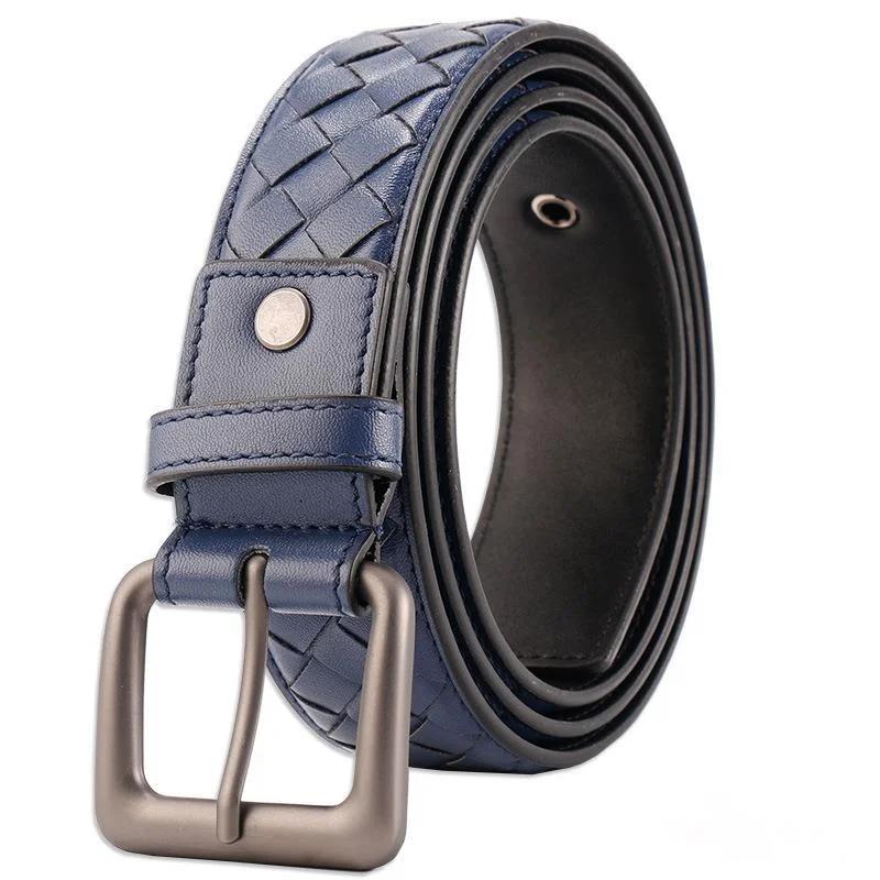 New Design Top Quality Weaving Cowhide Leather Belts Alloy Pin Buckle Decorative Accessories For Women 3.5cm Width
New Design Top Quality Weaving Cowhide Leather Belts Alloy Pin Buckle Decorative Accessories For Women 3.5cm Width