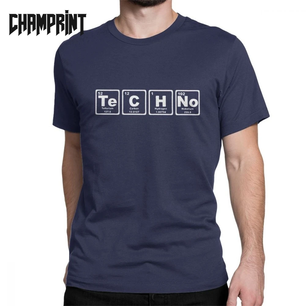 Techno Periodic Table T Shirts for Men Elements Funny Fun Joke Humour Cotton Tees Birthday Gift Clothing| |