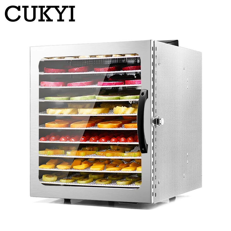 CUKYI 10 Trays Food Dehydrator Stainless Steel Snacks Dehydration Dryer Fruit Vegetable Herb Meat Drying Machine 110V 220V EU US
CUKYI 10 Trays Food Dehydrator Stainless Steel Snacks Dehydration Dryer Fruit Vegetable Herb Meat Drying Machine 110V 220V EU US
