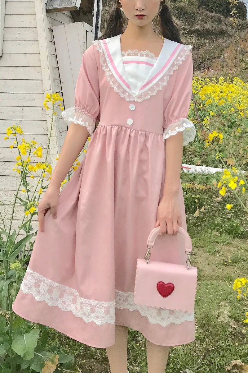 Summer 2020 the New Japanese Sweet Cute College Pink Girl Little Students Short-Sleeve Dress renaissance victorian dress
Summer 2020 the New Japanese Sweet Cute College Pink Girl Little Students Short-Sleeve Dress renaissance victorian dress