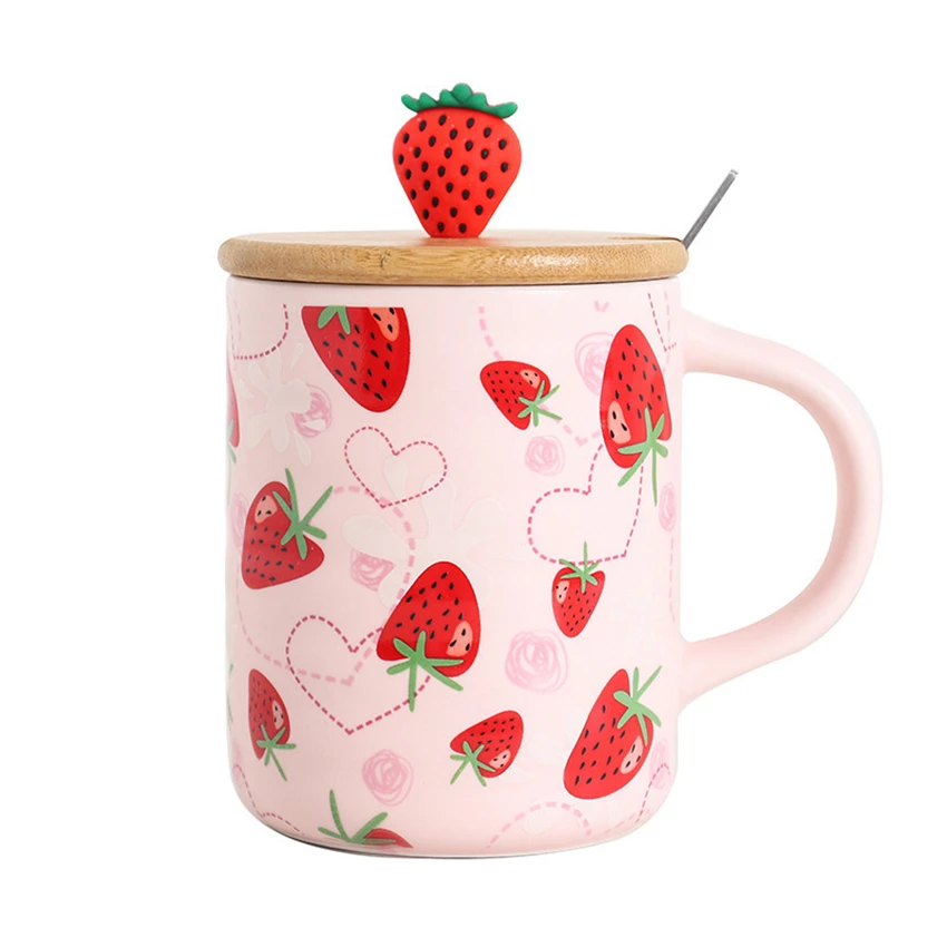 Personality strawberry ceramic mug with lid spoon lovely couple cup creative trend coffee cup household water cup
Personality strawberry ceramic mug with lid spoon lovely couple cup creative trend coffee cup household water cup