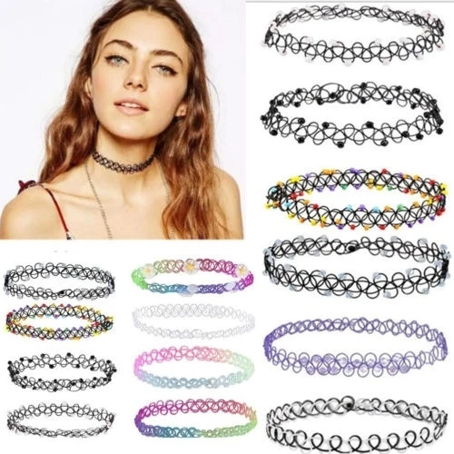 12 Pcs/Set Fishline Tattoo Black Chokers Necklace Vintage Stretch Henna Gothic Punk Elastic Hollow Chocker Women Jewelry HOT
12 Pcs/Set Fishline Tattoo Black Chokers Necklace Vintage Stretch Henna Gothic Punk Elastic Hollow Chocker Women Jewelry HOT