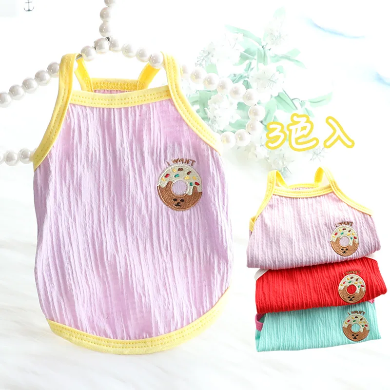 Pet Clothing Cartoon Food Suspender Vests Donuts Print Clothes for Dog Small Costume Dogs Cute Spring Summer Purple Collar Perro
Pet Clothing Cartoon Food Suspender Vests Donuts Print Clothes for Dog Small Costume Dogs Cute Spring Summer Purple Collar Perro