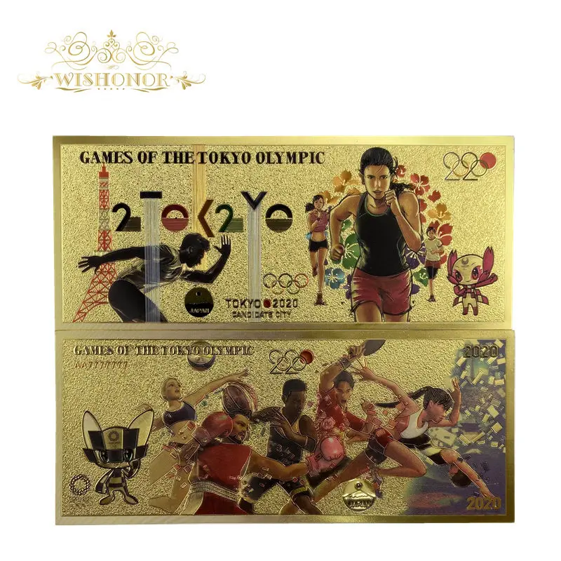 10Pcs/Lot Color Tokyo 2020 Olympics Football Game Japan Yen Banknotes in 99.9% Gold Plated Fake Money For Collection
10Pcs/Lot Color Tokyo 2020 Olympics Football Game Japan Yen Banknotes in 99.9% Gold Plated Fake Money For Collection