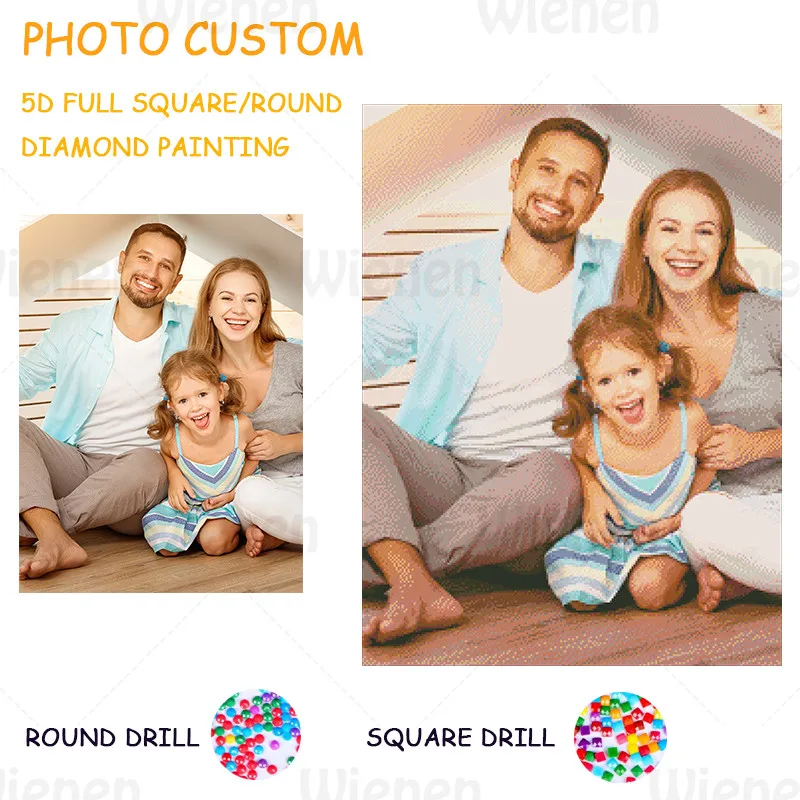5D Diamond Embroidery Photo Custom Kits DIY Full Square/Round Diamond Painting Family Art Photo Home Decoration Handicraft Gift
5D Diamond Embroidery Photo Custom Kits DIY Full Square/Round Diamond Painting Family Art Photo Home Decoration Handicraft Gift