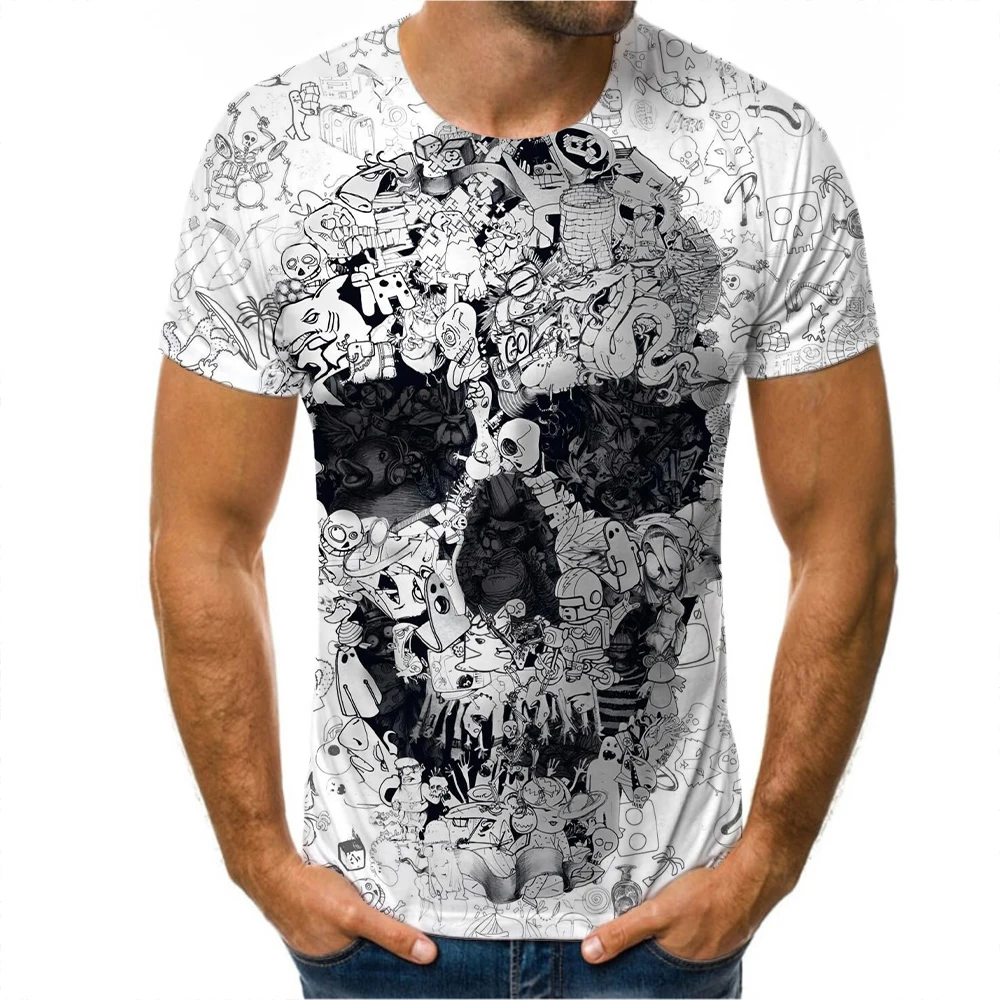 Summer 3D Skeleton Pattern T-shirt Boys And Girls Short-sleeved Cool Fashion Casual T-shirt Men Hip Hop Punk Style Large T-shirt
Summer 3D Skeleton Pattern T-shirt Boys And Girls Short-sleeved Cool Fashion Casual T-shirt Men Hip Hop Punk Style Large T-shirt