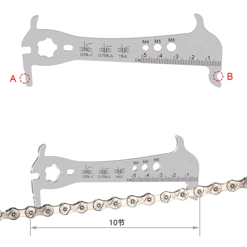 Stainless Steel 6 In 1 Bicycle Chain Checker Wear Indicator Chain Hook Bolt Measurement For 8 9 10 11 Speeds
Stainless Steel 6 In 1 Bicycle Chain Checker Wear Indicator Chain Hook Bolt Measurement For 8 9 10 11 Speeds