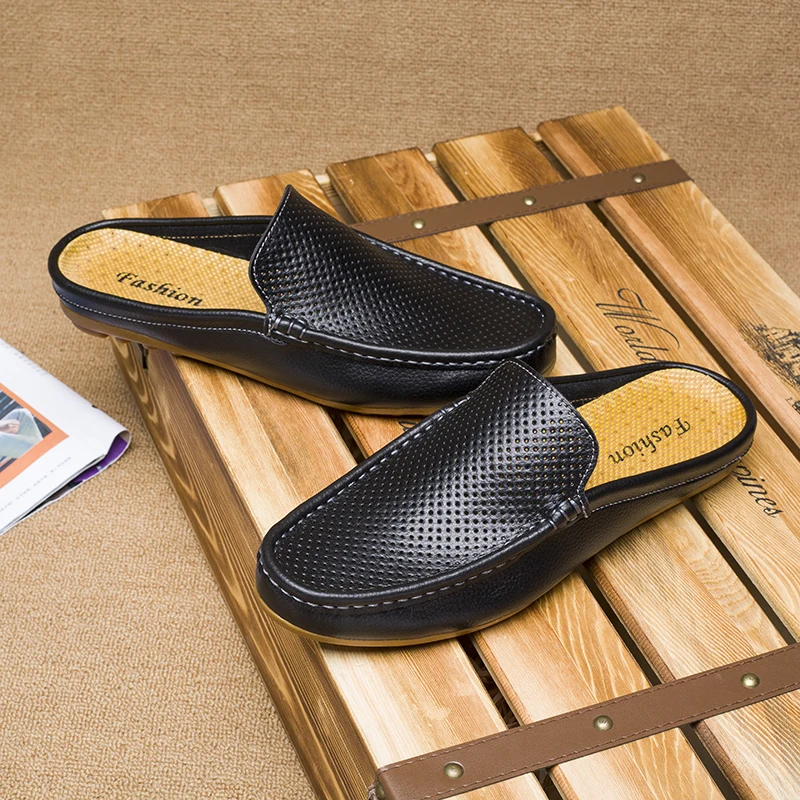 Summer Half-drag Breathable Men's Leather Casual Shoes Breathable and Soft Driving Shoes Outdoor Wear-resistant Walking Shoes
Summer Half-drag Breathable Men's Leather Casual Shoes Breathable and Soft Driving Shoes Outdoor Wear-resistant Walking Shoes