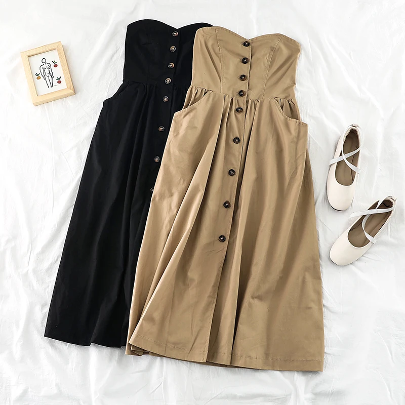 Женское однобортное платье-миди без рукавов, Однотонный сарафан на пуговицах с карманами в стиле бохо, лето 2021
Женское однобортное платье-миди без рукавов, Однотонный сарафан на пуговицах с карманами в стиле бохо, лето 2021