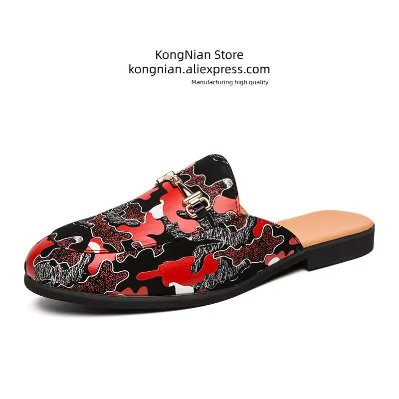 KONG NIAN summers new style men flat shoes fashion red mules shoes daily outdoor slippers casual men leather shoes pointed shoes
KONG NIAN summers new style men flat shoes fashion red mules shoes daily outdoor slippers casual men leather shoes pointed shoes