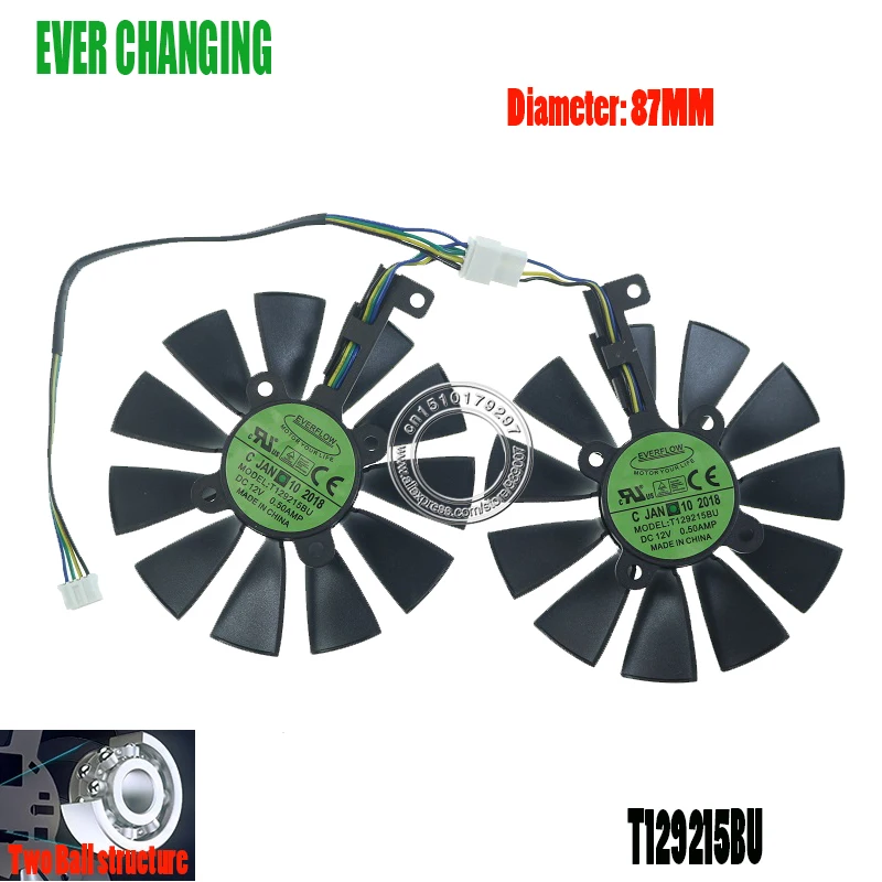 87MM T129215BU DC 12V 4Pin P106-100 GTX1060 GTX1070 Cooler Fan For ASUS AREZ GeForce GTX 1060 1070 GAMING OC Graphics Video Card
87MM T129215BU DC 12V 4Pin P106-100 GTX1060 GTX1070 Cooler Fan For ASUS AREZ GeForce GTX 1060 1070 GAMING OC Graphics Video Card