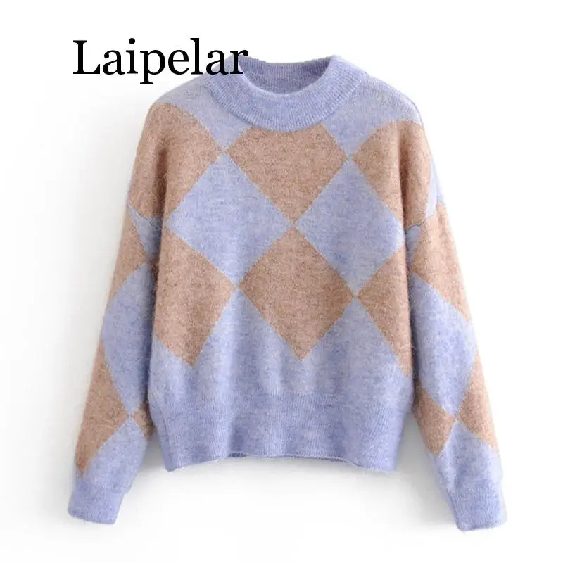 Casual Argyle Sweaters Women Fashion O Neck Sweater Women Elegant Long Sleeve Sweaters Female Ladies
Casual Argyle Sweaters Women Fashion O Neck Sweater Women Elegant Long Sleeve Sweaters Female Ladies