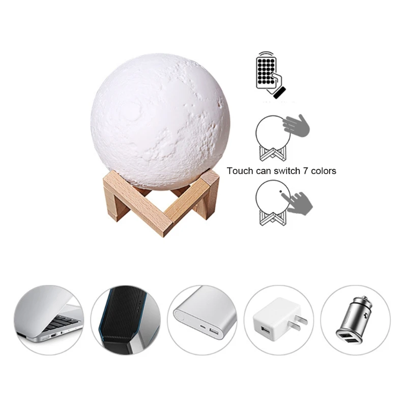 LED Night Light 3D Print Moon Lamp Rechargeable Color Change 3D Light Touch Moon Lamp Children's Lights Night Lamp
LED Night Light 3D Print Moon Lamp Rechargeable Color Change 3D Light Touch Moon Lamp Children's Lights Night Lamp