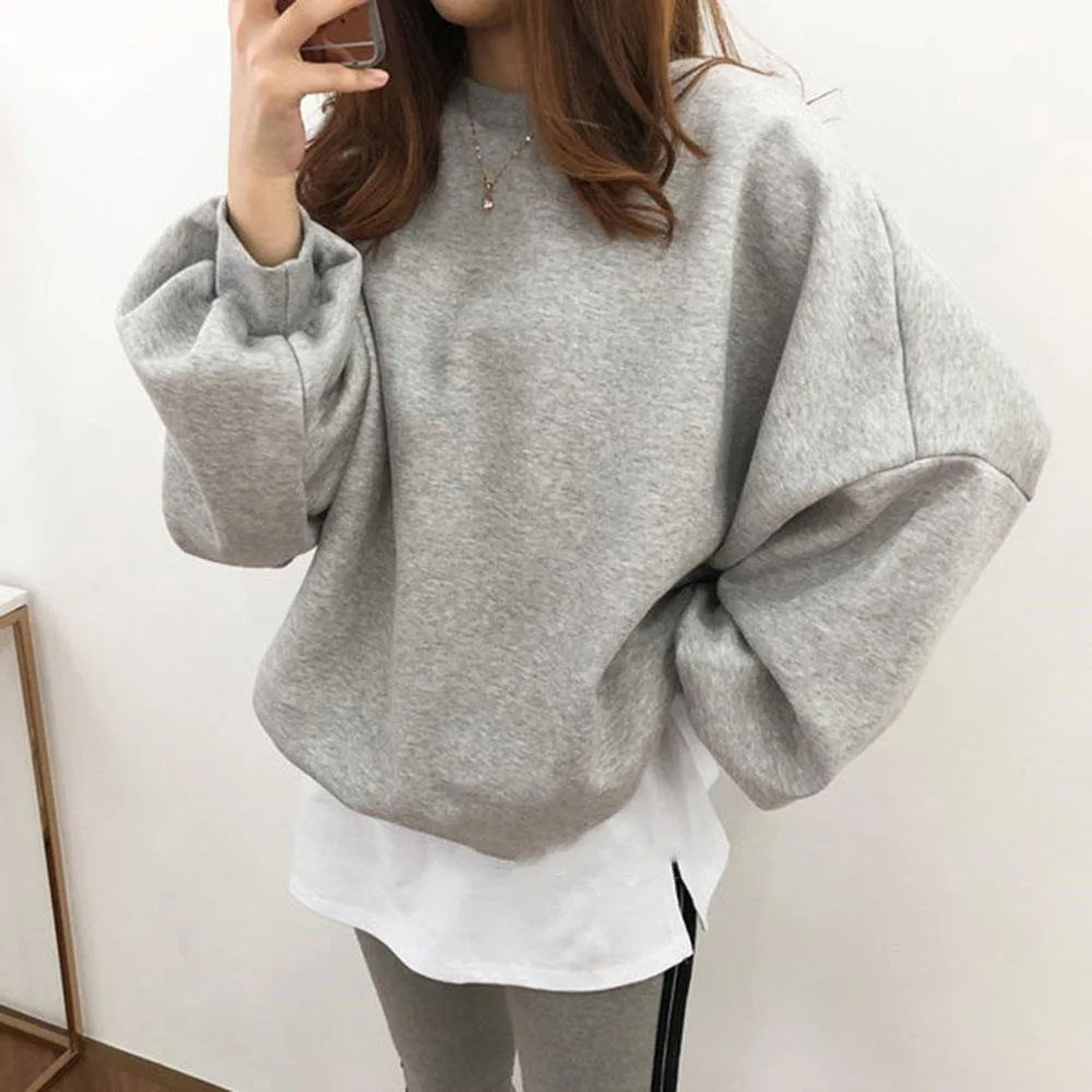 Japanese Autumn 2021 Loose Casual Solid Color Women New Hoodie Round Neck Long Sleeve Loose Simplicity Design Korean Fashion
Japanese Autumn 2021 Loose Casual Solid Color Women New Hoodie Round Neck Long Sleeve Loose Simplicity Design Korean Fashion