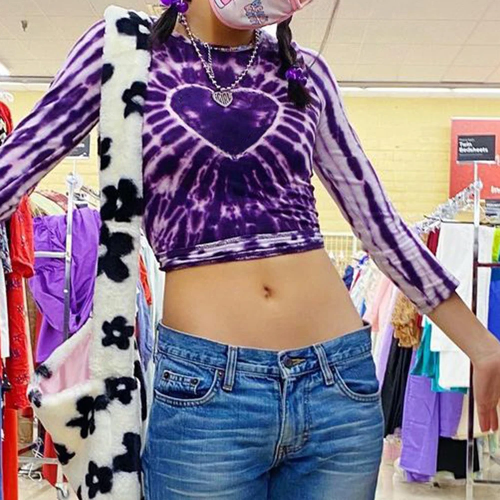 Heart Tie Dye Printed Women Harajuku Vintage Casual Tee 3/4 Sleeve y2k Crop Tops Korean Aesthetic T-shirt streetwear women top
Heart Tie Dye Printed Women Harajuku Vintage Casual Tee 3/4 Sleeve y2k Crop Tops Korean Aesthetic T-shirt streetwear women top