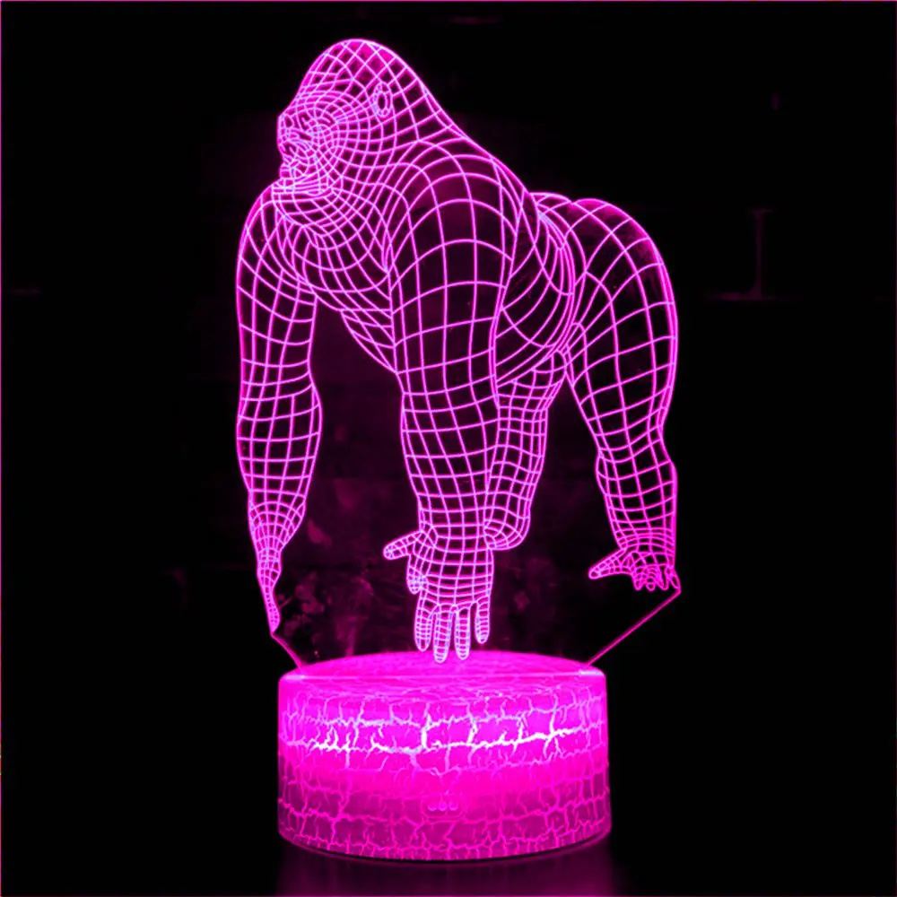 Светодиодный ночник Gorilla 3D 16 цветов, детсветильник игрушка с сенсорным управлением и USB, модель леса, дикого примитивного животного, гологра...
Светодиодный ночник Gorilla 3D 16 цветов, детсветильник игрушка с сенсорным управлением и USB, модель леса, дикого примитивного животного, гологра...