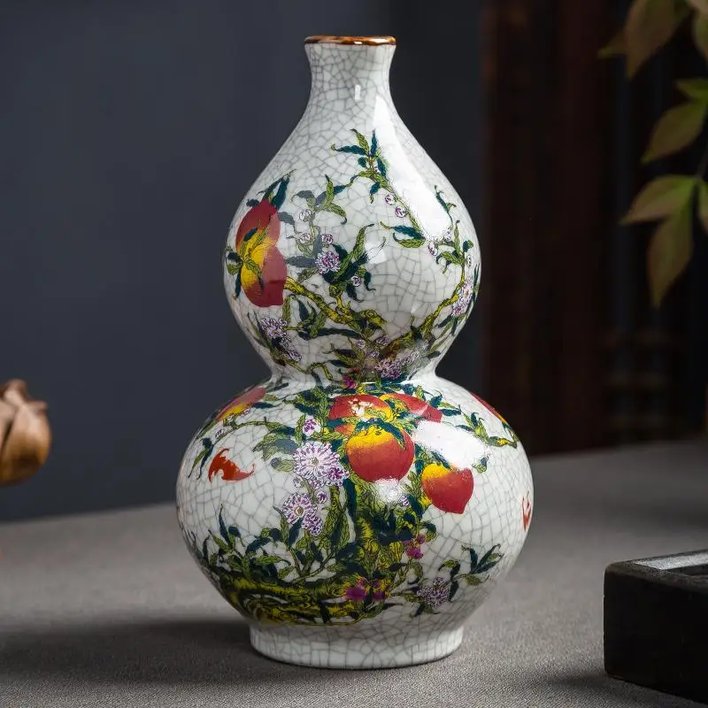 Jingdezhen ceramics pastel double-gourdvase Chinesestyle living roomflower arrangement hallway imitation antique playdecorations
Jingdezhen ceramics pastel double-gourdvase Chinesestyle living roomflower arrangement hallway imitation antique playdecorations