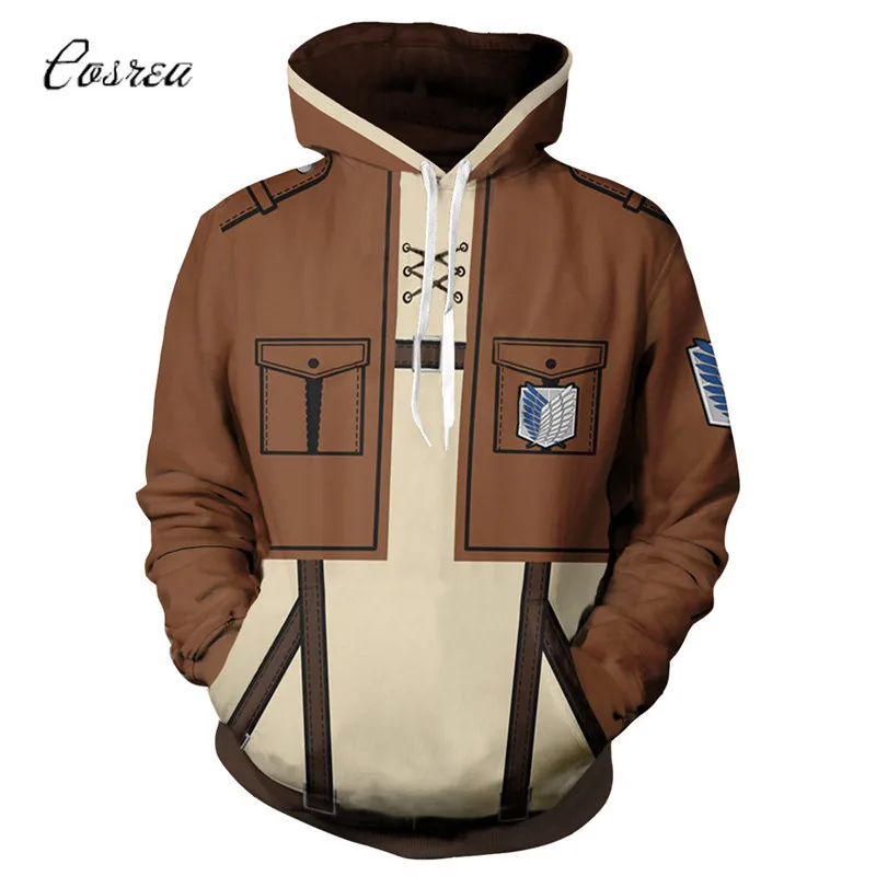 Атака на Титанов Shingeki No Kyojin атака костюм титана куртка пуловеры Аниме Топ для