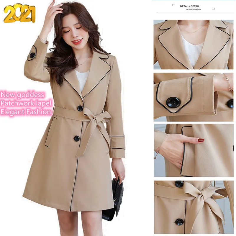 Ladies windbreaker 2021 new autumn and winter mid-length fashion jacket splicing lapel design trendy temperament slim coat
Ladies windbreaker 2021 new autumn and winter mid-length fashion jacket splicing lapel design trendy temperament slim coat