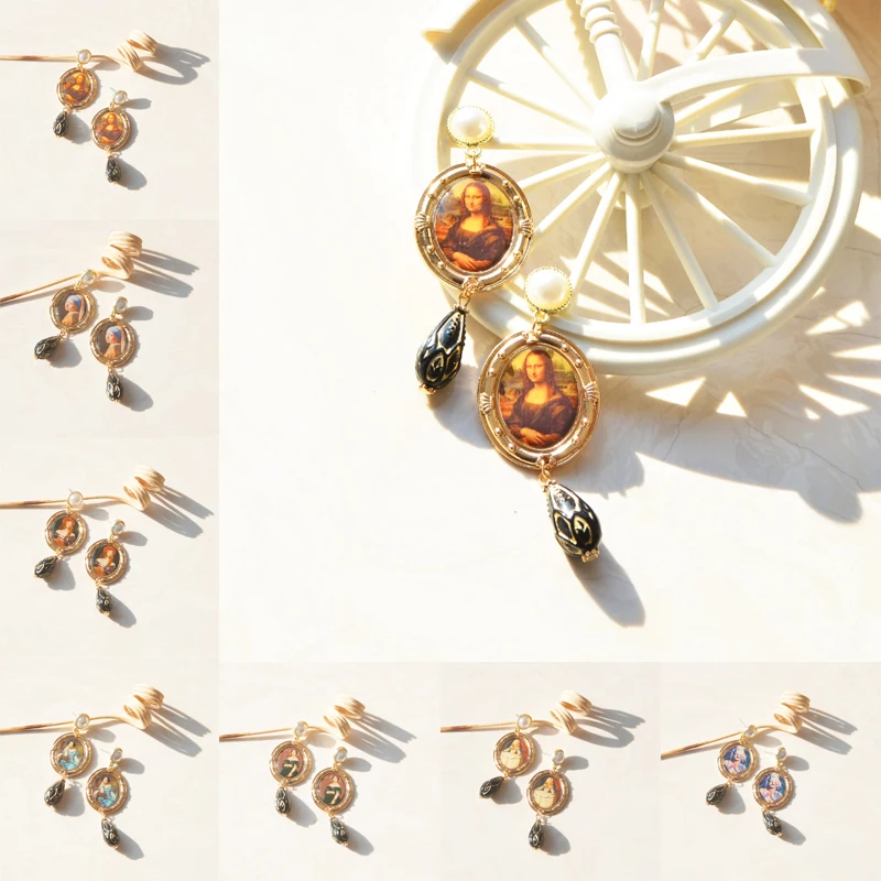 Black Beads Vintage Drop Earrings For Women Famous Mona Lisa Portrait Gold Jewelry Female Popular Original Design 2021 New Style
Black Beads Vintage Drop Earrings For Women Famous Mona Lisa Portrait Gold Jewelry Female Popular Original Design 2021 New Style