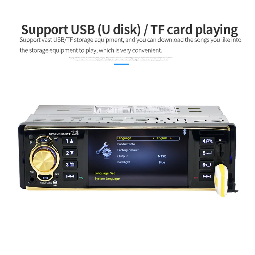 Автомобильный mp5 стерео плеер заднего вида USB aux FM bt Рулевое колесо дистанционное