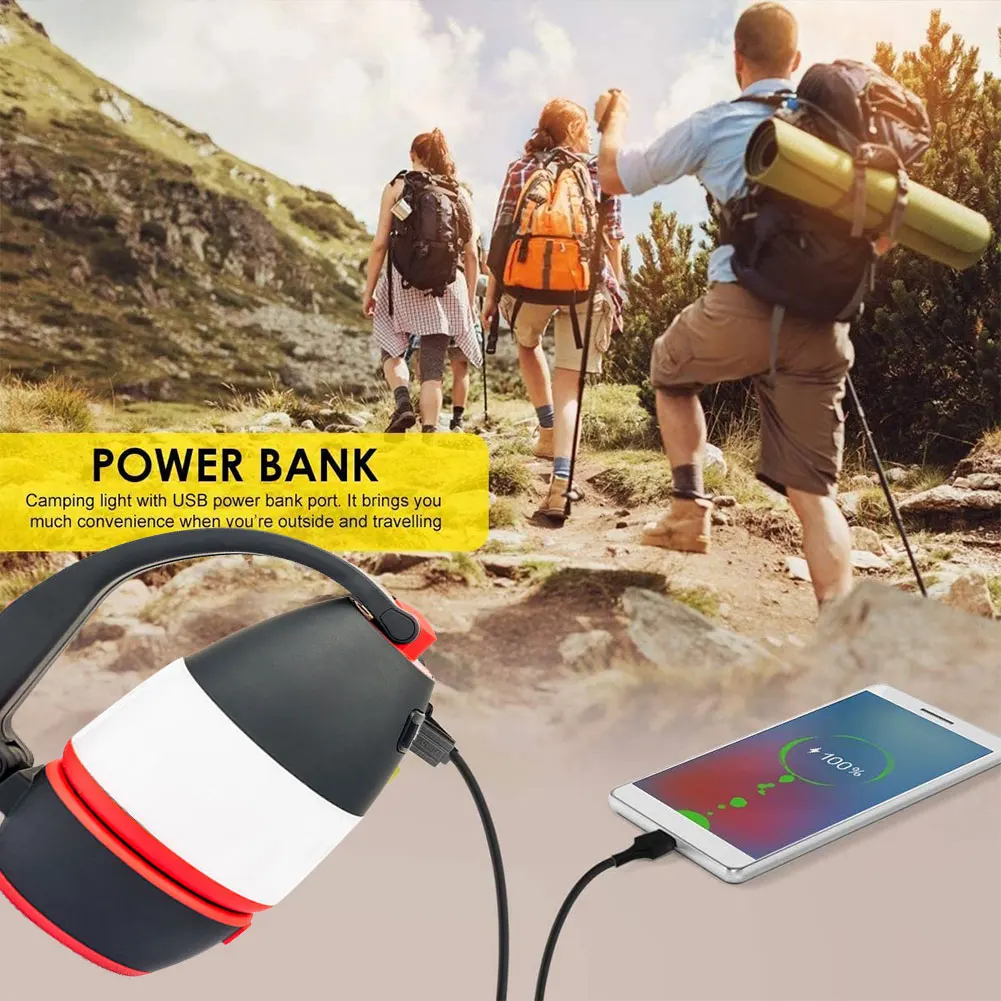 Camping Lamp Multifunctional 3 In 1 LED Tent Lamp Outdoor Emergency Rechargeable Light Black Red Emergency Charger Signal Lamp
Camping Lamp Multifunctional 3 In 1 LED Tent Lamp Outdoor Emergency Rechargeable Light Black Red Emergency Charger Signal Lamp