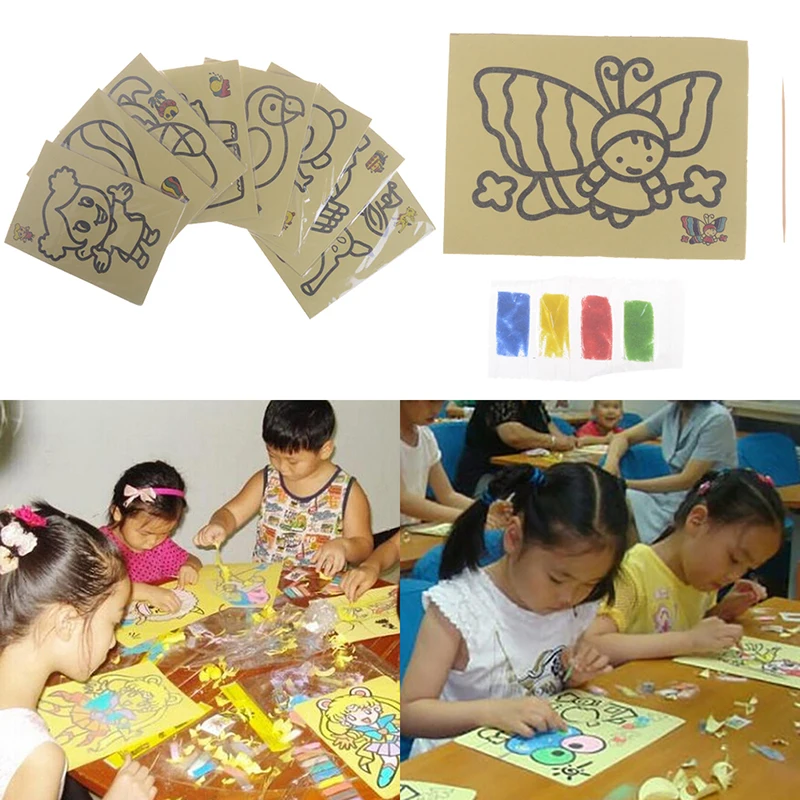 DIY2/5pcs/lot Color Kids Color Sand Painting Art Creative Drawing Toys Sand Paper Art Crafts Toys for Children Sands Painting
DIY2/5pcs/lot Color Kids Color Sand Painting Art Creative Drawing Toys Sand Paper Art Crafts Toys for Children Sands Painting