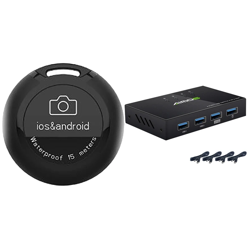Universal Remote Shutter Clicker Wireless Bluetooth Selfile Button Controller & USB 2.0 Switch KVM Switcher Splitter Box
Universal Remote Shutter Clicker Wireless Bluetooth Selfile Button Controller & USB 2.0 Switch KVM Switcher Splitter Box