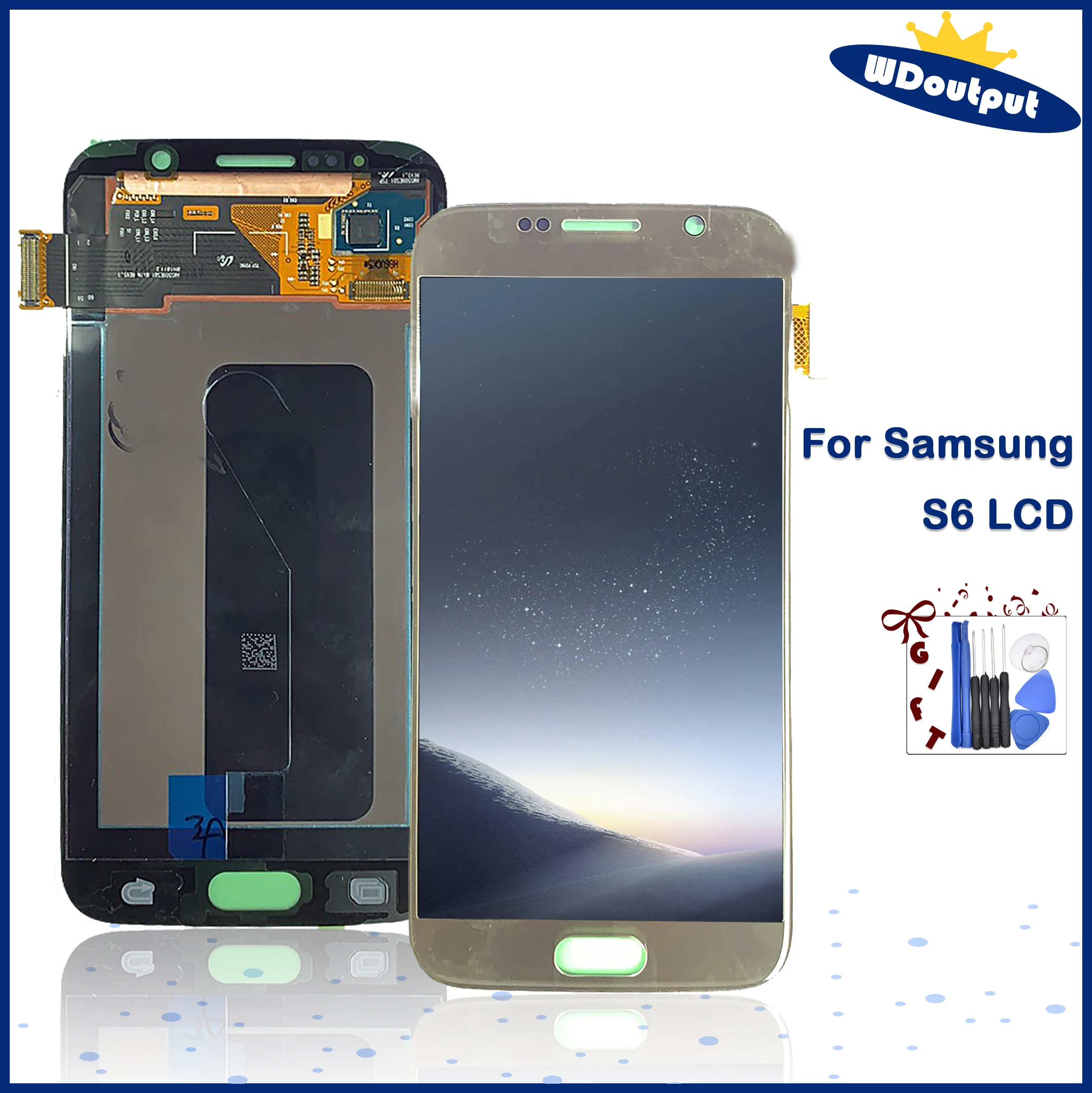 ЖК-дисплей 5 1 "для SAMSUNG Galaxy S6 G920F G920A сенсорный экран с дигитайзером и рамкой для |