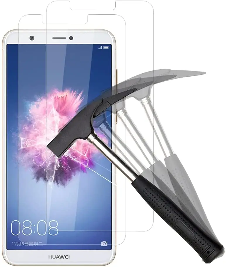 

ANEWSIR 2x Huawei P smart Tempered Glass Screen Protectors, 2.5 D Phone Protective Film Protector for Huawei P smart/Enjoy 7S,