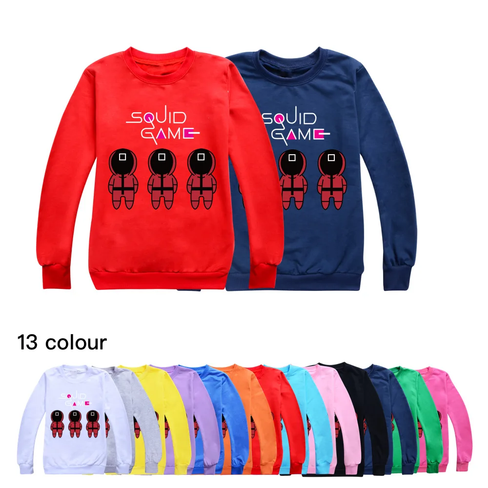 Cartoon squid game Autumn winter Kids Round Six Casual O-neck Pullover teenager Boys Girls Sweatshirt Children Fashion Clothes
Cartoon squid game Autumn winter Kids Round Six Casual O-neck Pullover teenager Boys Girls Sweatshirt Children Fashion Clothes