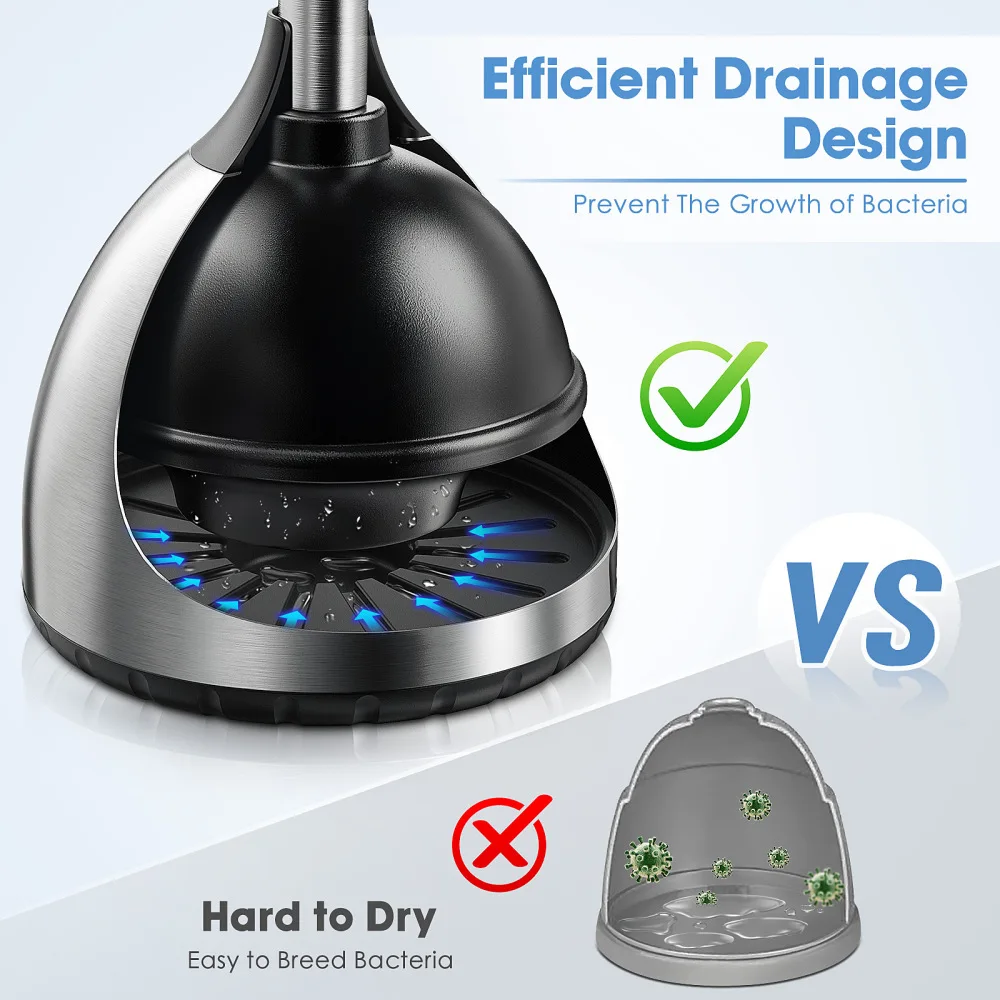 HOMEMAXS Toilet Plunger 304 Stainless Steel Toilet Plunger with Storage Caddy Integrated Sanding Surface Toilet Clog Remover for
HOMEMAXS Toilet Plunger 304 Stainless Steel Toilet Plunger with Storage Caddy Integrated Sanding Surface Toilet Clog Remover for