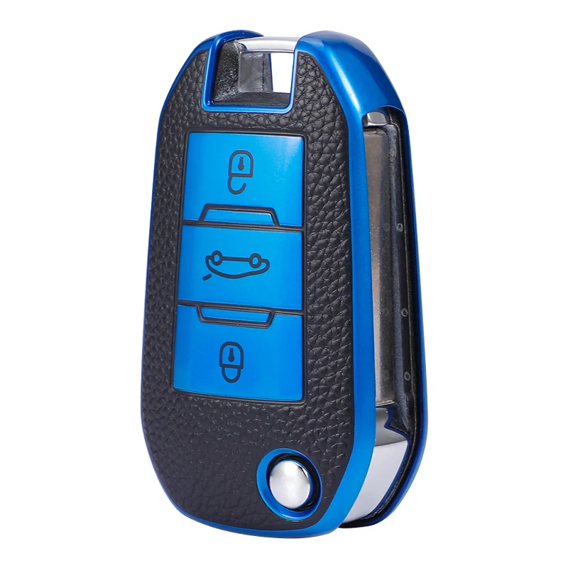 Car Remote Key Cover Case For Peugeot 208 308 408 508 307 2008 3008 4008 Citroen Scratch Resistant 3 Button Protect Shield Holde