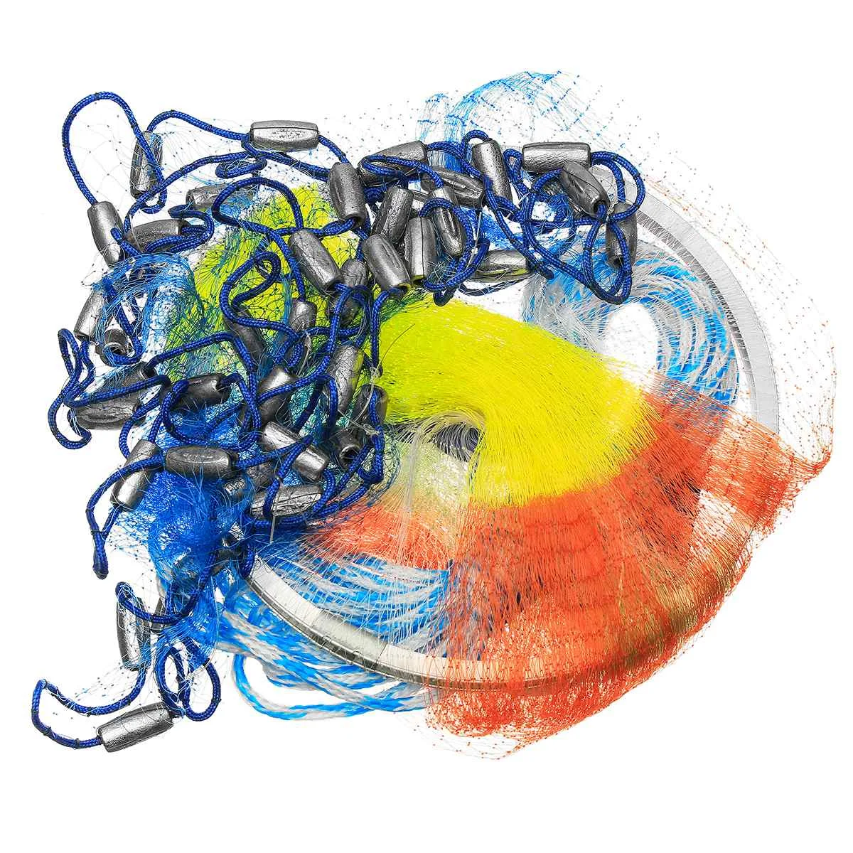 Multicolored Fishing Net USA Style Cast Network With Zinc Sinker Sports Hand Throw Fishing Net Small Mesh Cast 2.4m
Multicolored Fishing Net USA Style Cast Network With Zinc Sinker Sports Hand Throw Fishing Net Small Mesh Cast 2.4m