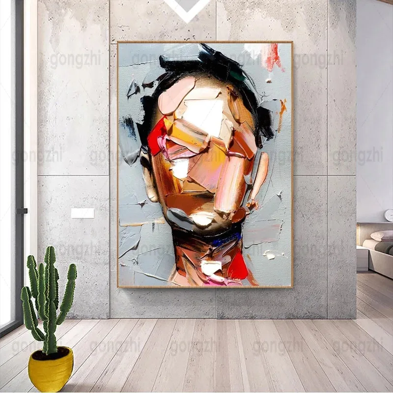 

Modern Home Fashion Abstract Character Decorative Wall Painting 3D Printing Pigment Design Sense Frameless Waterproof Ink Poster