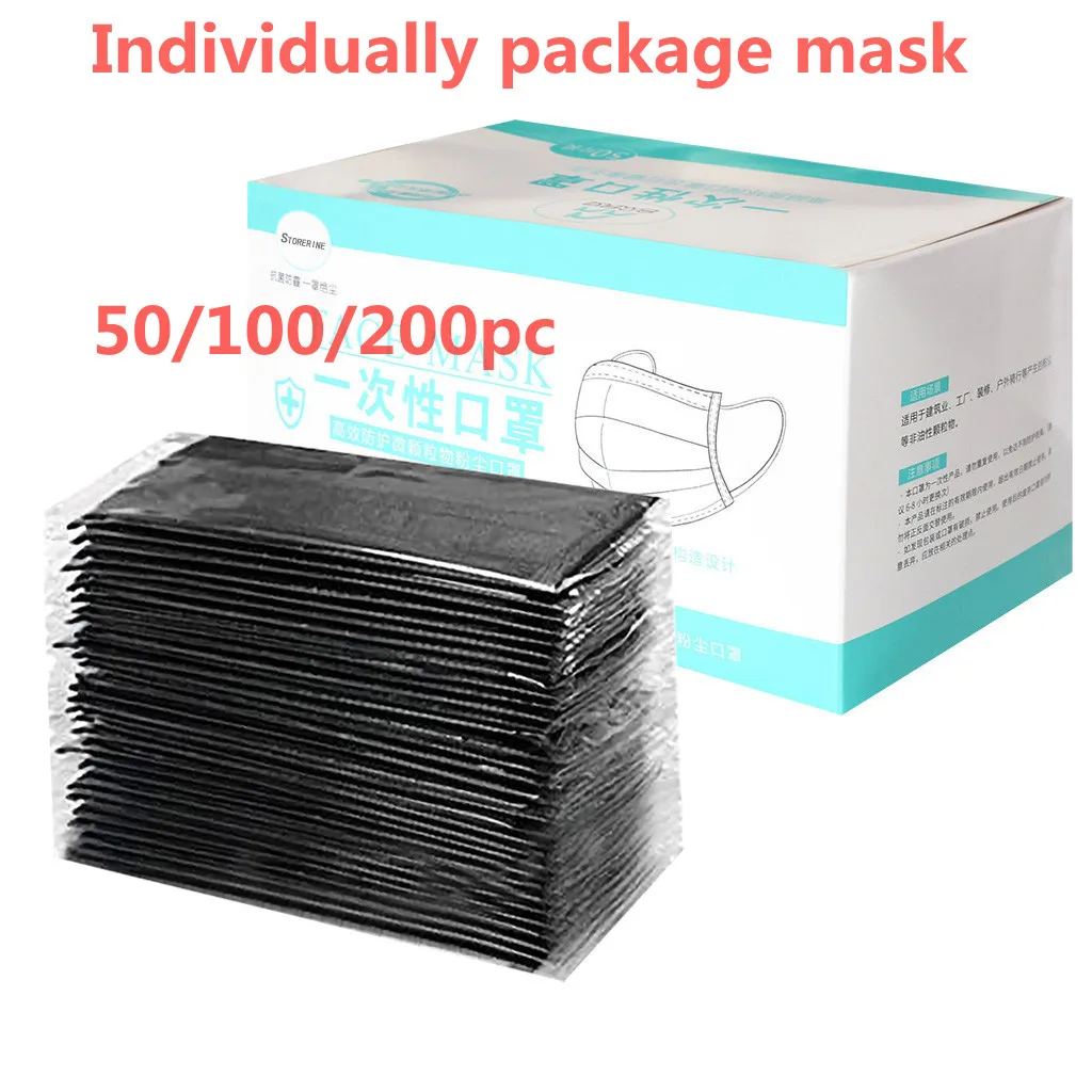 

Черная одноразовая маска для лица для взрослых, косплей на Хэллоуин, отдельная упаковка, одноразовые маски для лица, маски бандана #