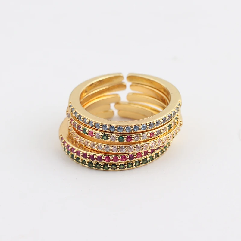 Women's Jewelry Micro Pave Cz Zircon Crystal Wedding Band Eternity Stacking Rings Rainbow 18K Gold Plated Anniversary Band Ring
Women's Jewelry Micro Pave Cz Zircon Crystal Wedding Band Eternity Stacking Rings Rainbow 18K Gold Plated Anniversary Band Ring