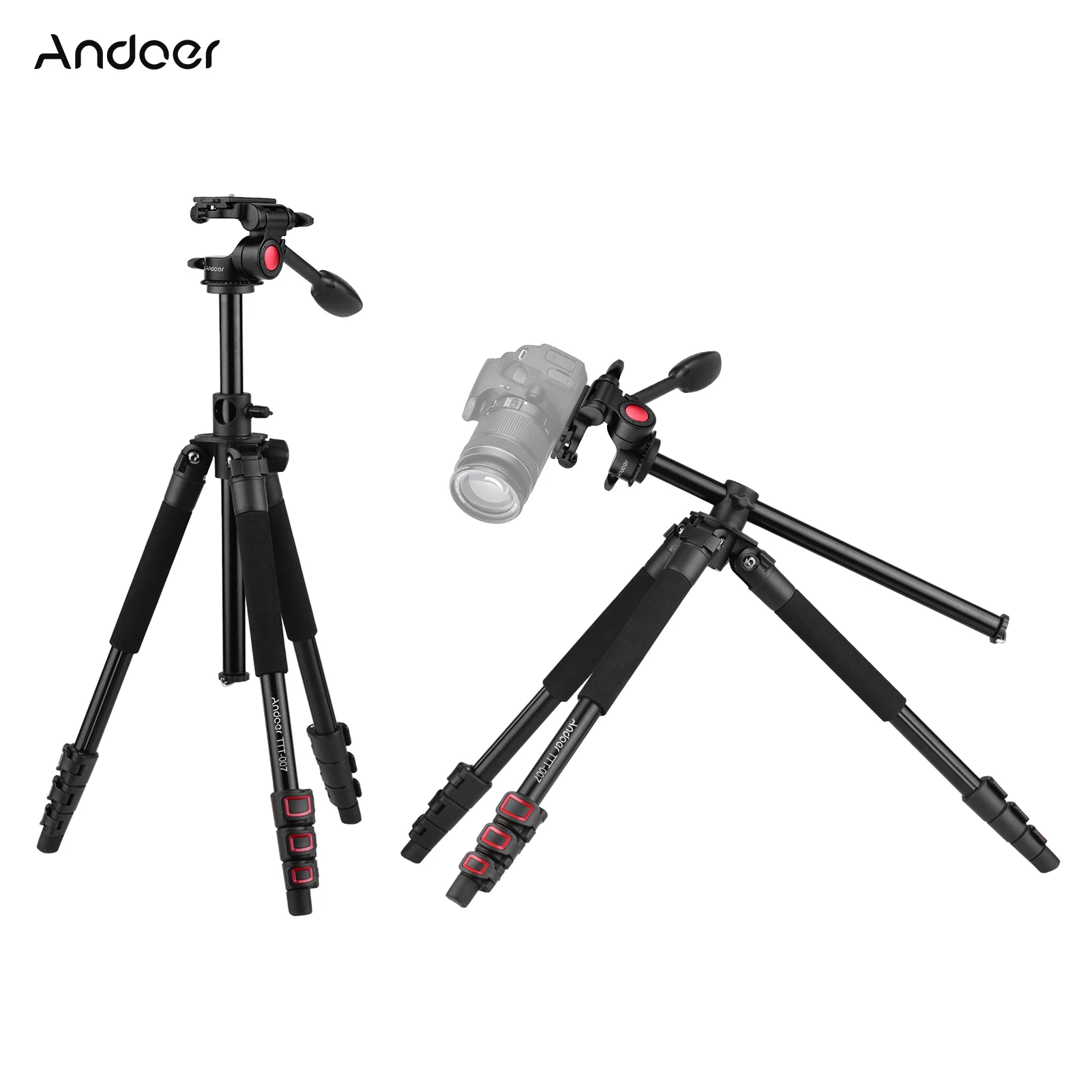 

Штатив Andoer для видеокамеры, выдвижной, TTT-007 см, из алюминиевого сплава, с 3-сторонним амортизирующим креплением для DSLR-камеры ILDC, нагрузка 8 кг