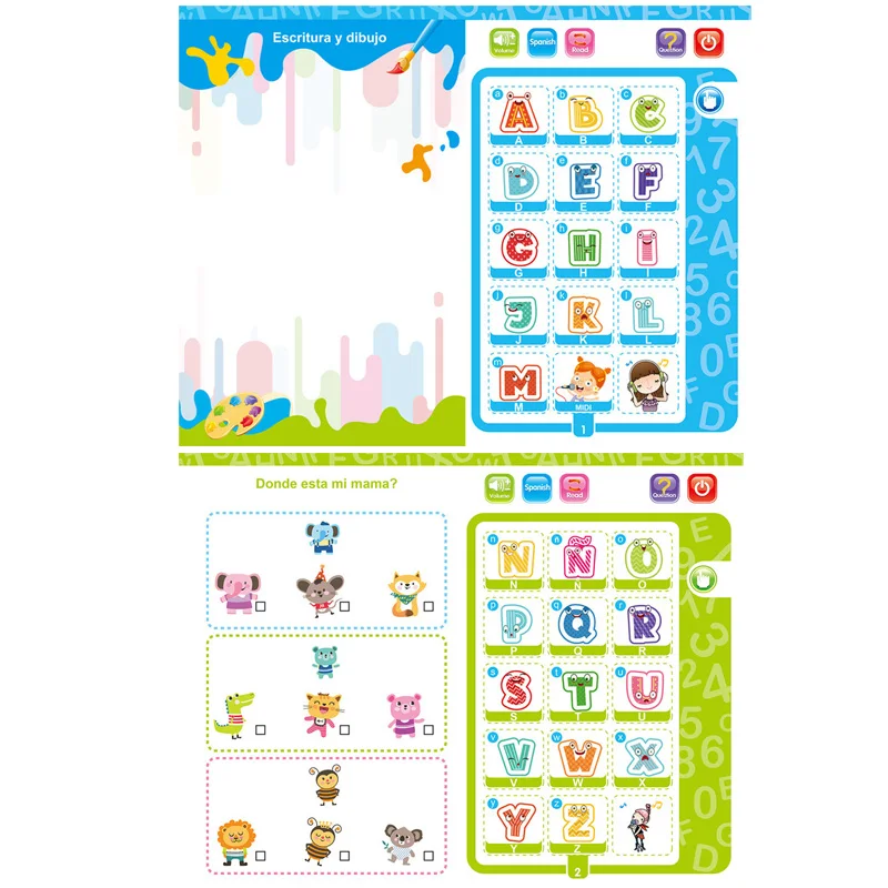 3106 Children's Spanish English Double Language Learning Ebook With Pen Kids Smart Toys Early Education Voice Reading Machine
3106 Children's Spanish English Double Language Learning Ebook With Pen Kids Smart Toys Early Education Voice Reading Machine