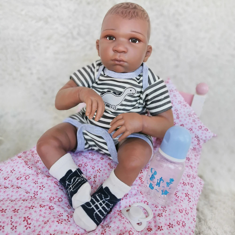 20inch reborn silicone baby Doll Soft touch hand painted hair vinyl newborn African baby black dolls kids gift toys
20inch reborn silicone baby Doll Soft touch hand painted hair vinyl newborn African baby black dolls kids gift toys