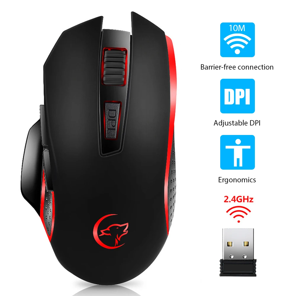 YWYT Wireless Mouse 800/1200/1600/2400DPI 2.4GHz 6 Keys Portable Battery Powered Gaming Mouse for Mac OS Windows Notebook
YWYT Wireless Mouse 800/1200/1600/2400DPI 2.4GHz 6 Keys Portable Battery Powered Gaming Mouse for Mac OS Windows Notebook